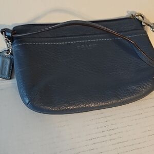 Coach Dark Blue Leather Wristlet